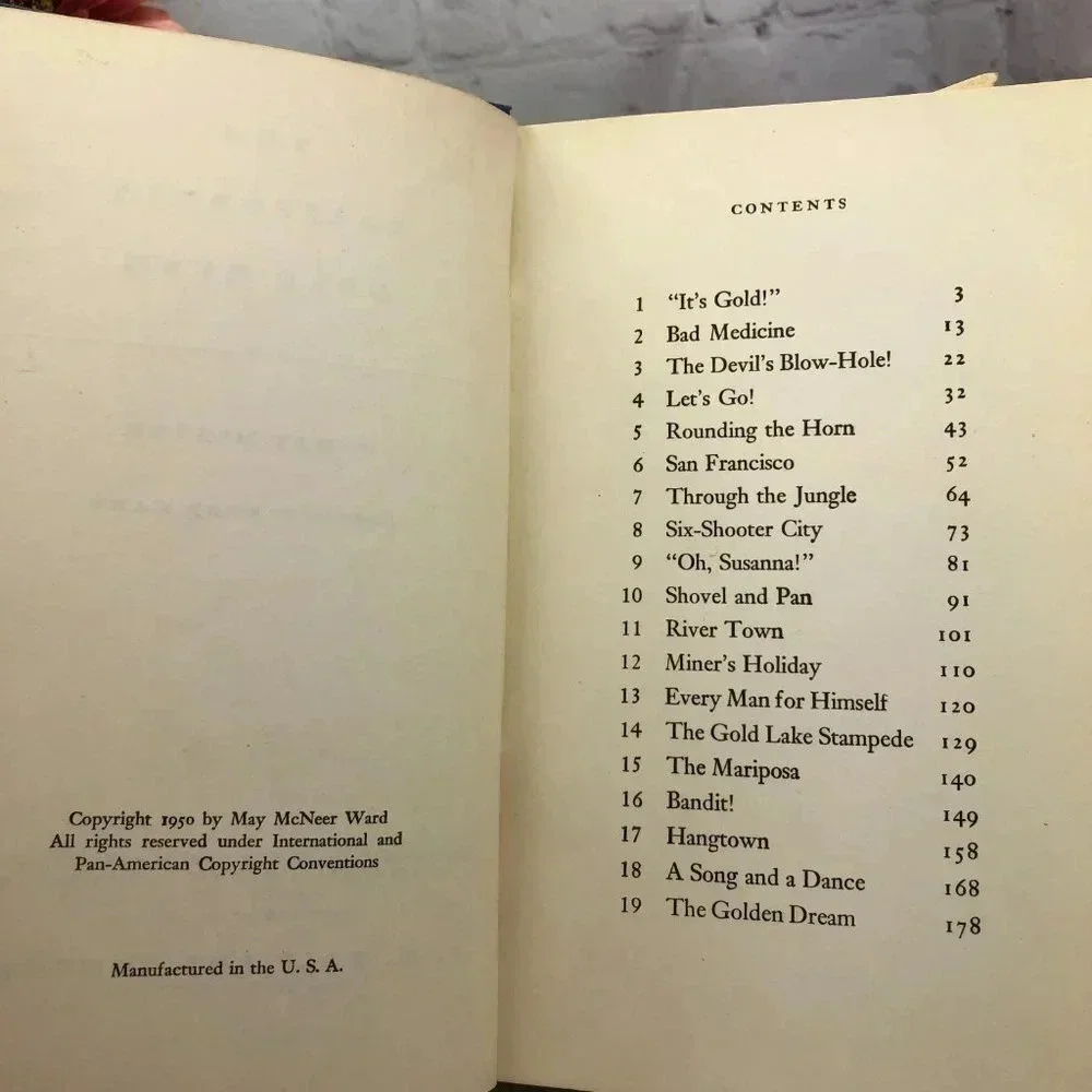 vtg 1950 hardback book California gold rush western americana history decor